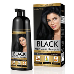 COSMTEK Black Dye Shampoo bottle front, convenient color touch-up on the go.