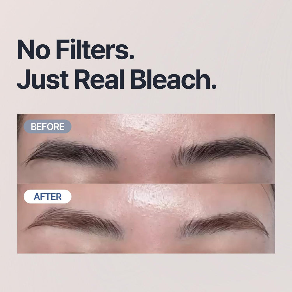 COSNORI Easy Brow Tone Changer before-after showing lighter brow tone