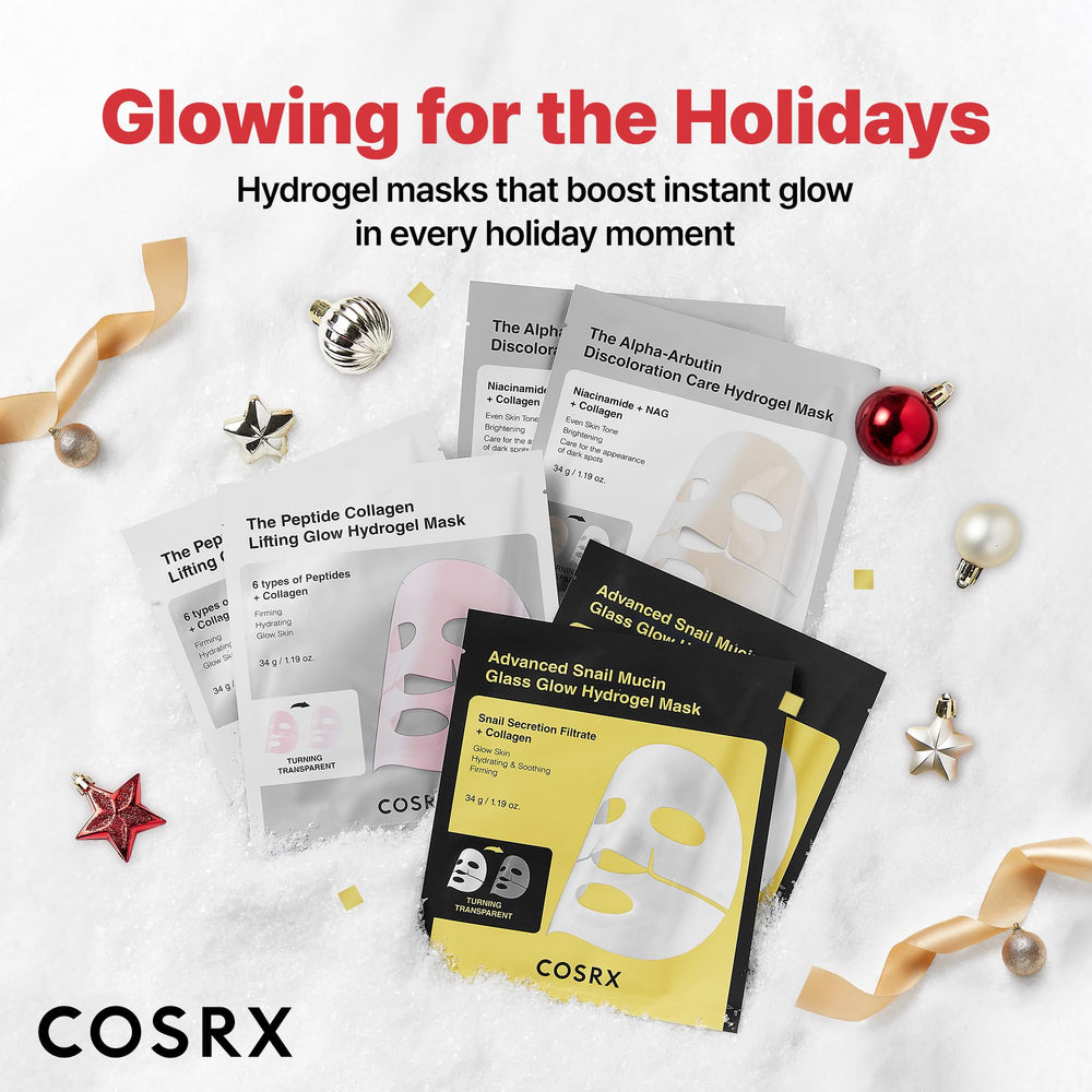 COSRX 6 Peptides hydrogel mask supports plump, firm skin appearance.