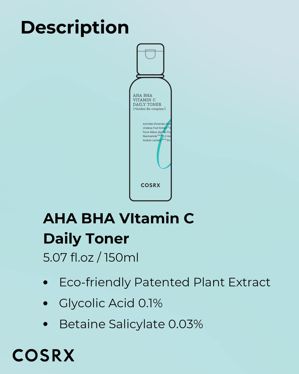 COSRX ABC Daily Toner packaging and bottle design appears premium and easy to store.