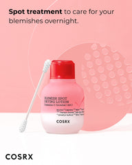 Label highlights calamine and zinc oxide on COSRX lotion for soothing and drying action