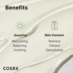 COSRX After-sun care use illustrates cooling relief after sun exposure.