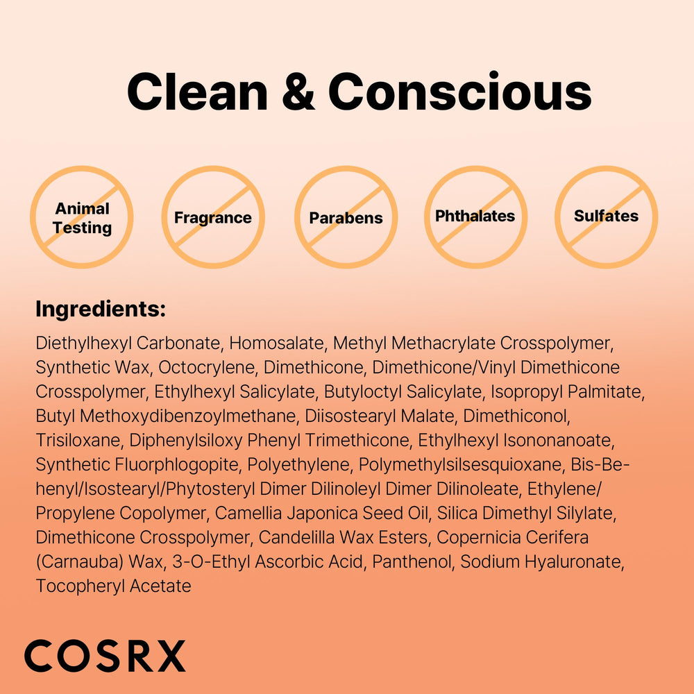 COSRX Airy-Light Clear Sunscreen Stick on skin, no white cast