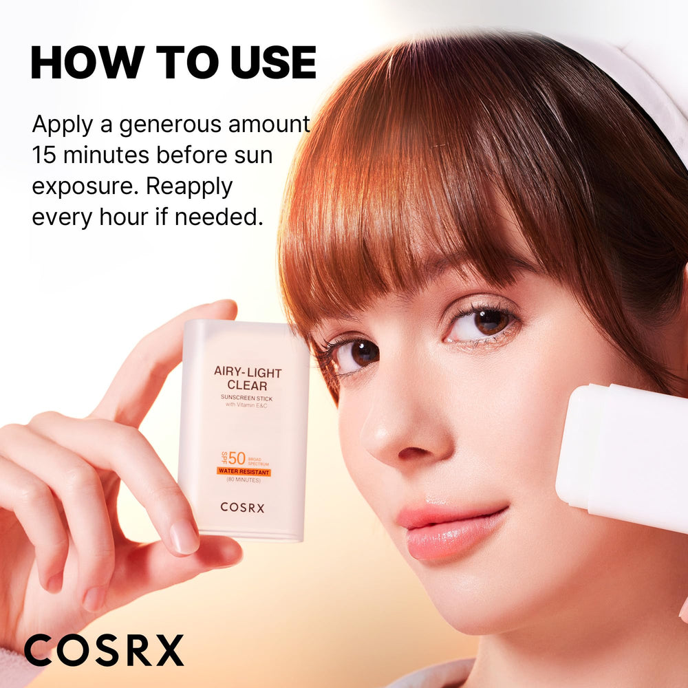 Panthenol in COSRX Airy-Light Clear Sunscreen Stick soothed skin