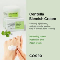 COSRX Centella Blemish Cream application moment on fingertip ready for daily use