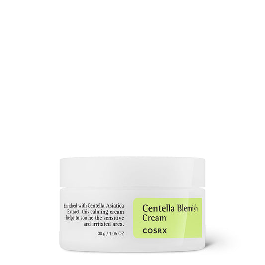COSRX Centella Blemish Cream tube close-up for gentle blemish care