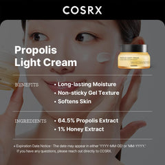 COSRX Full Fit Propolis Light Cream being applied for smooth absorption