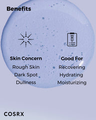 Cosrx Galactomyces label highlights 95.4% filtrate for antioxidant-like benefits.