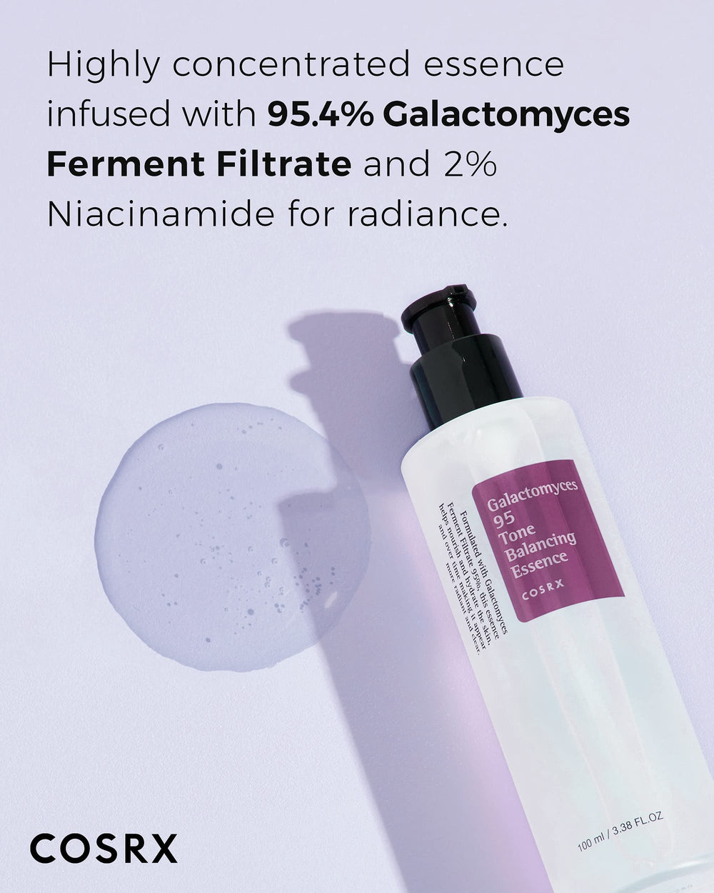 Cosrx Galactomyces toner closeup showing lightweight, fast-absorbing texture.