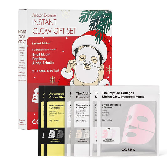 COSRX Glow-Boosting Face Mask gift set with holiday packaging for radiant skin.