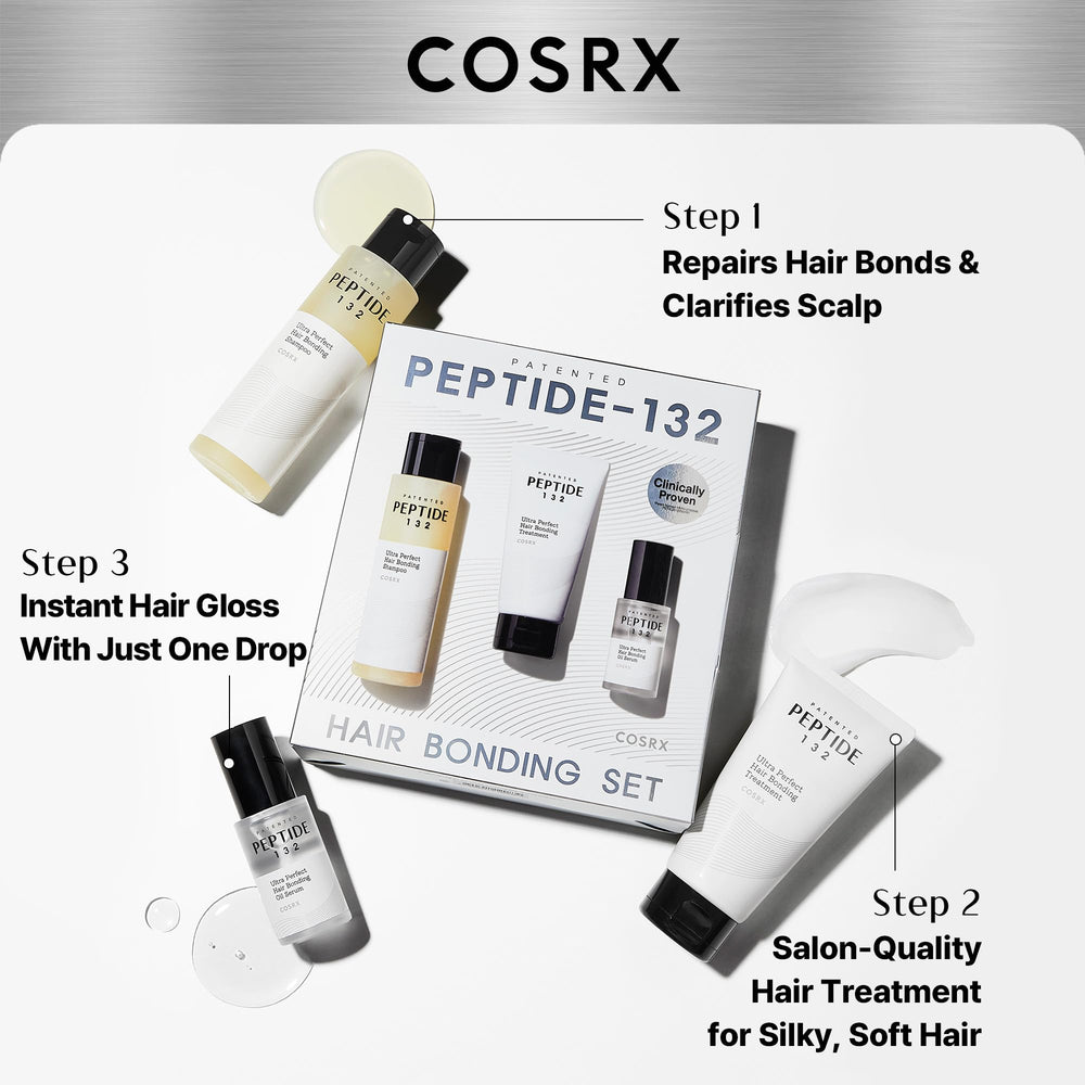 COSRX PEPTIDE-132 treatment tube prepared for twice-weekly bond rebuilding.