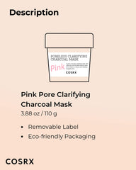 COSRX Pink Pore mask key ingredients include charcoal and green tea