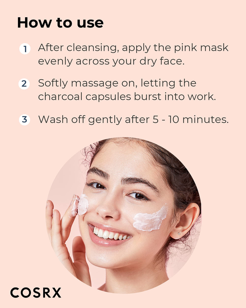 COSRX Pink Pore mask wash-off action for at-home detox