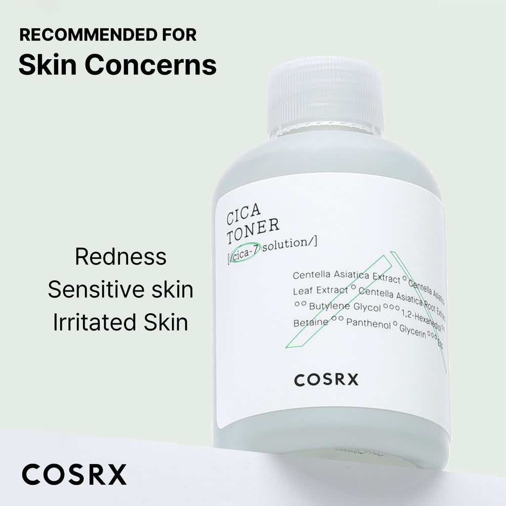 COSRX Pure Fit CICA Toner ingredients visual focusing on the CICA-7 complex.