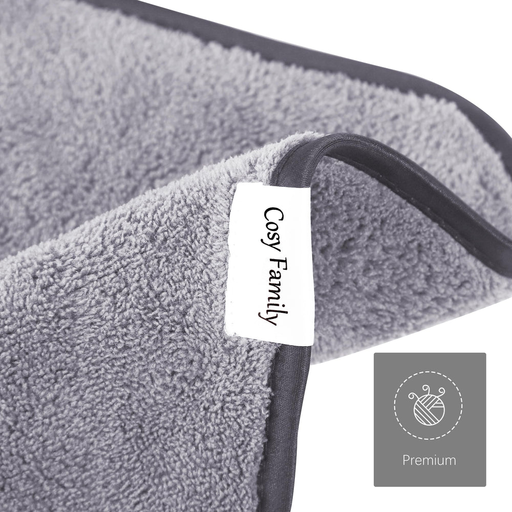 Cosy Family microfiber cloths ideal for Airbnb or hotel bathroom use.