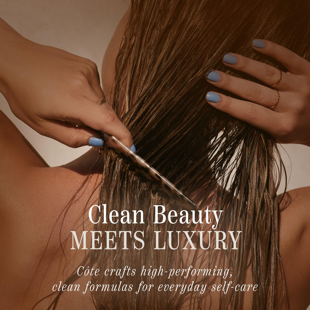 Cote Beauty Hydrating Conditioner after-use glow on hair.