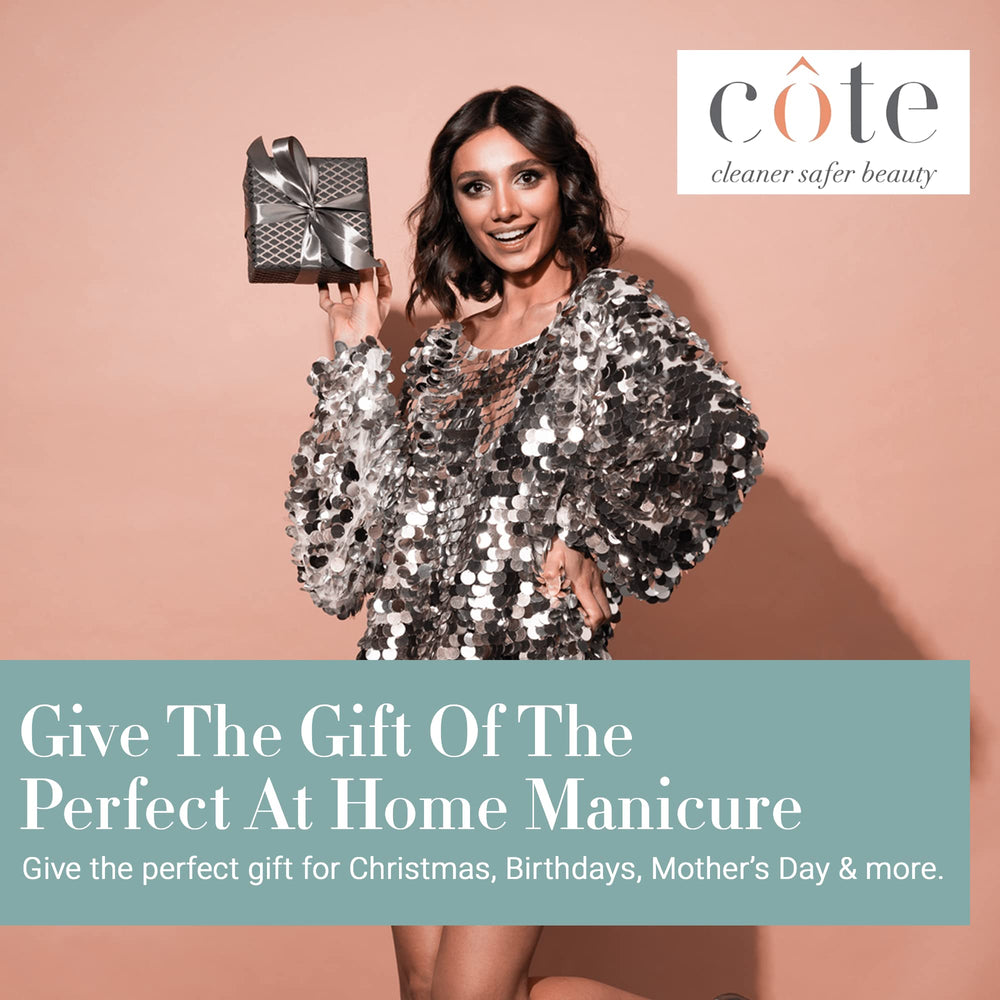 Cote quick-dry action captured for fast-drying manicure.