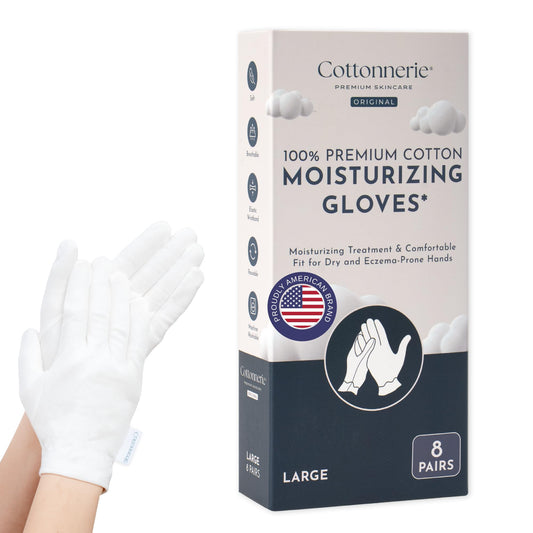 Cottonnerie sleeping gloves for dry hands offering breathable comfort overnight