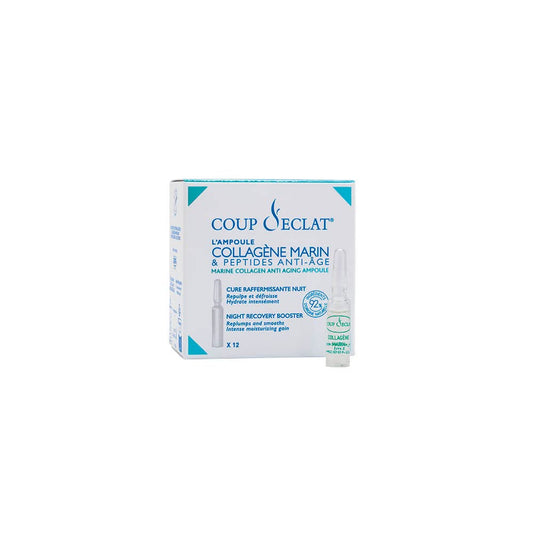 Coup d'Eclat Marine Collagen Ampoules bottle delivering hydration.