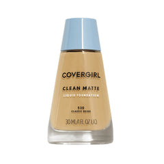 COVERGIRL Clean Matte Liquid Foundation 530 bottle shows oil-free shine-control coverage.