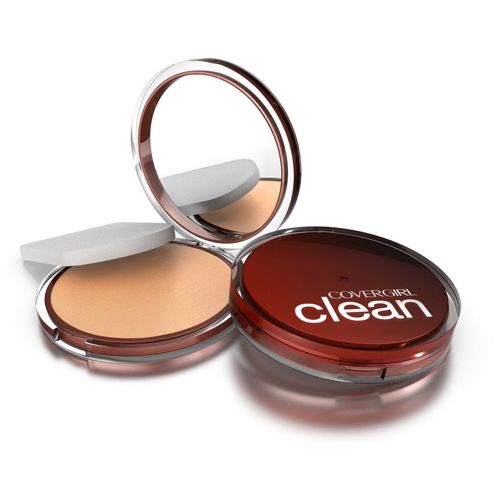 CoverGirl Clean Pressed Powder pore-blurring finish in a sleek compact.