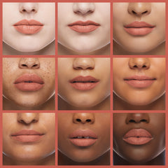 CoverGirl Exhibitionist Cream Lipstick Coral Dreams – lipstick-application demonstrates precise, feather-free color payoff.