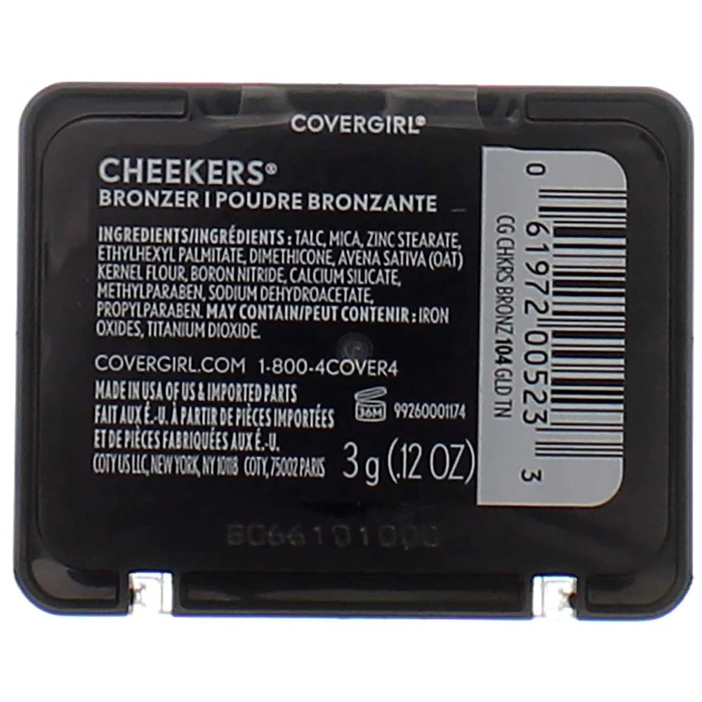 CoverGirl Golden Tan Cheekers Bronzer powder provides lasting warmth.