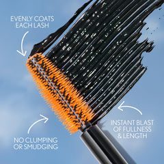CoverGirl Lash Blast waterproof application demonstrates long-lasting wear.