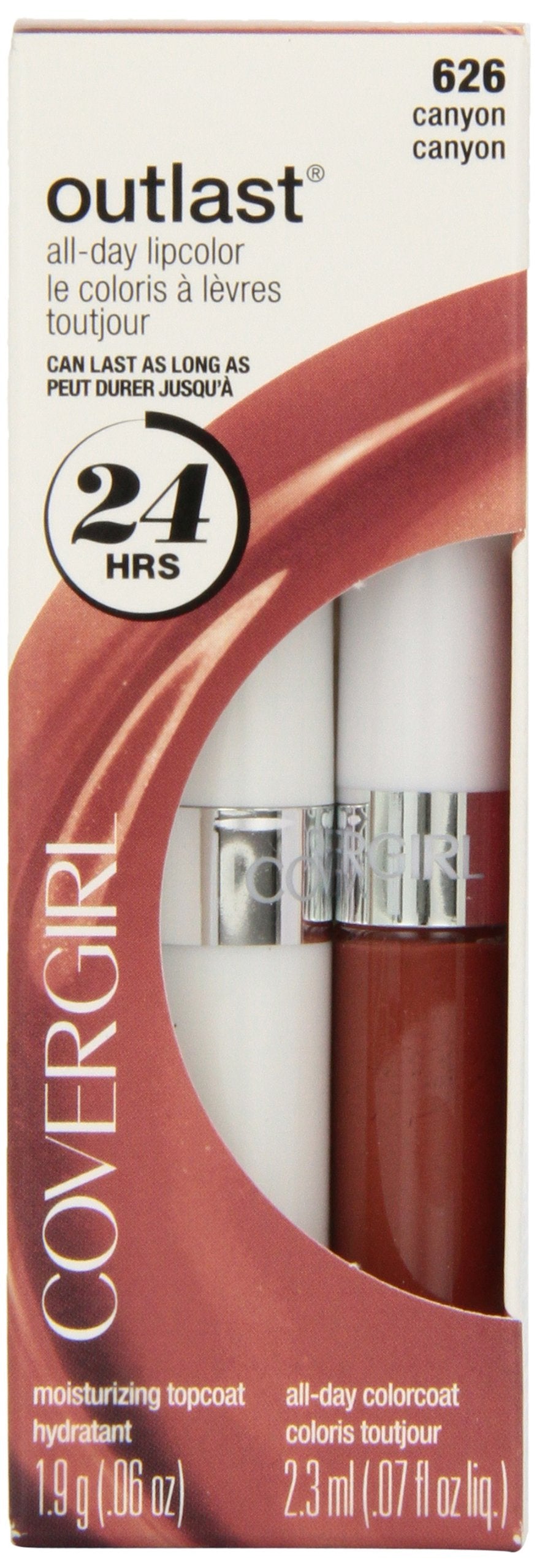 CoverGirl Outlast packaging showcasing long-wear lipcolor promise