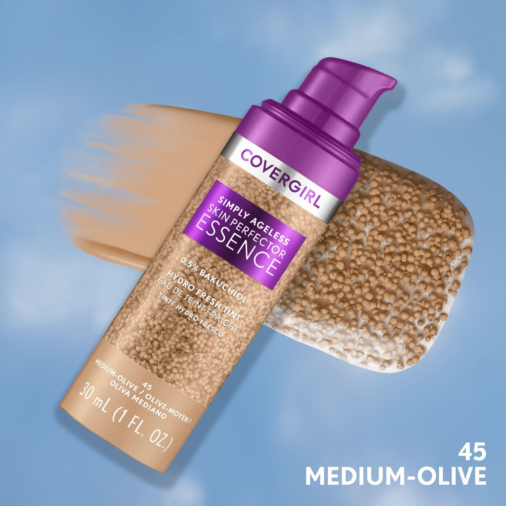 CoverGirl Simply Ageless Essence swatch reveals even tint and radiance.