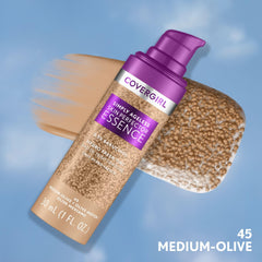 CoverGirl Simply Ageless Essence swatch reveals even tint and radiance.