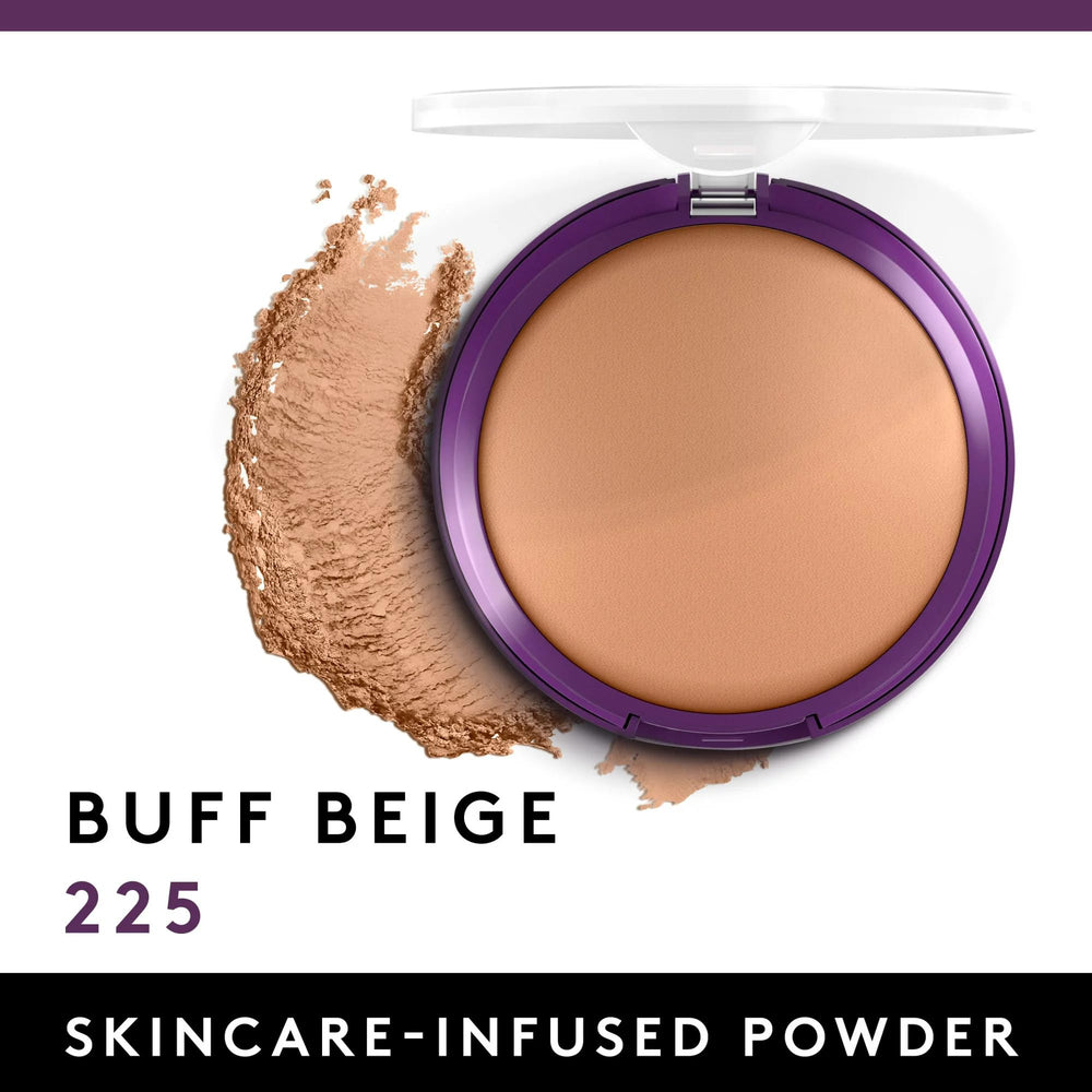 Close-up texture of CoverGirl Simply Ageless powder for a smooth finish
