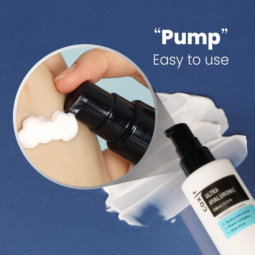 Coxir Emulsion ingredients closeup: Hyaluronic, Collagen, Allantoin.
