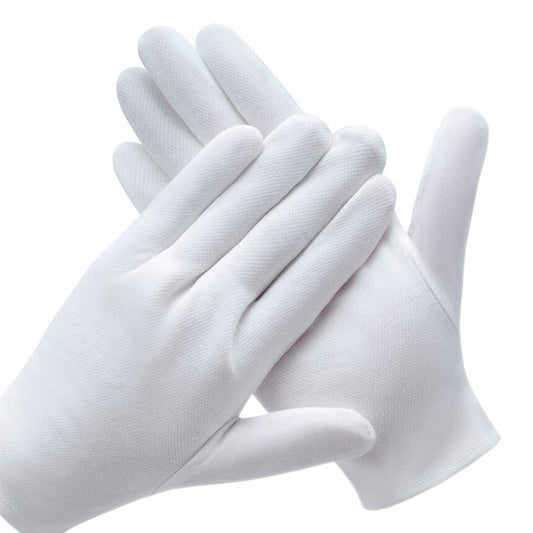 COYAHO white cotton gloves for serving, soft and comfortable for long wear