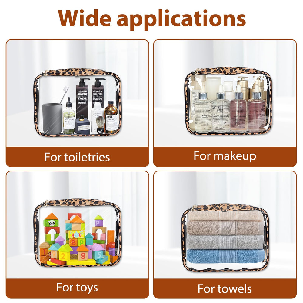 Cozomga Clear Makeup Bags provide visibility and easy access during travel.