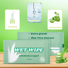 Cptoion aloe-infused wipes, alcohol-free, gentle on skin.