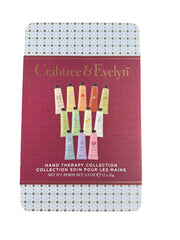 Crabtree & Evelyn 12-piece hand cream set with travel tubes.