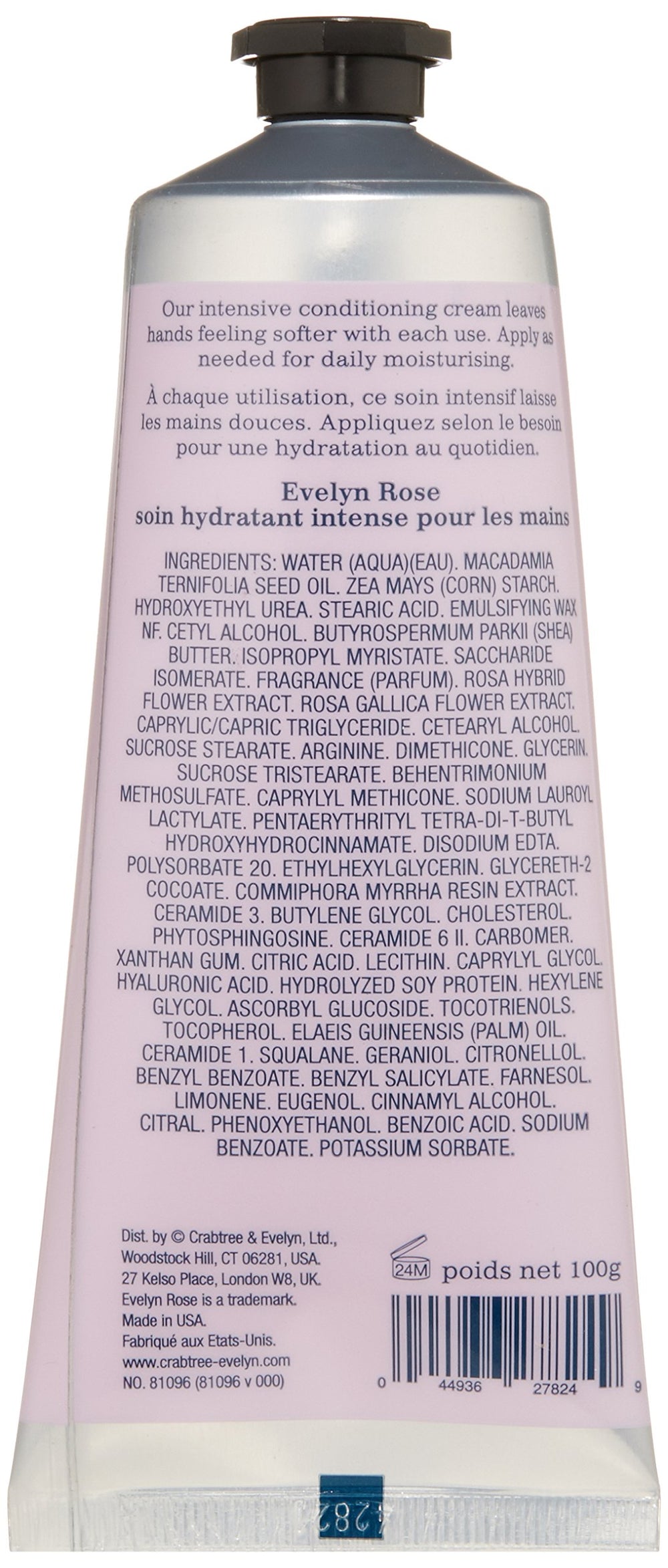 Crabtree and Evelyn Evelyn Rose nails and cuticles care with conditioning extracts.