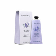 Crabtree and Evelyn Lavender Hand Therapy tube close-up, rich moisture for daily hand care.