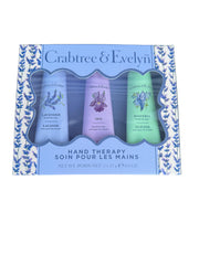 Crabtree & Evelyn hand therapy trio in gift box for luxurious on-the-go hydration.