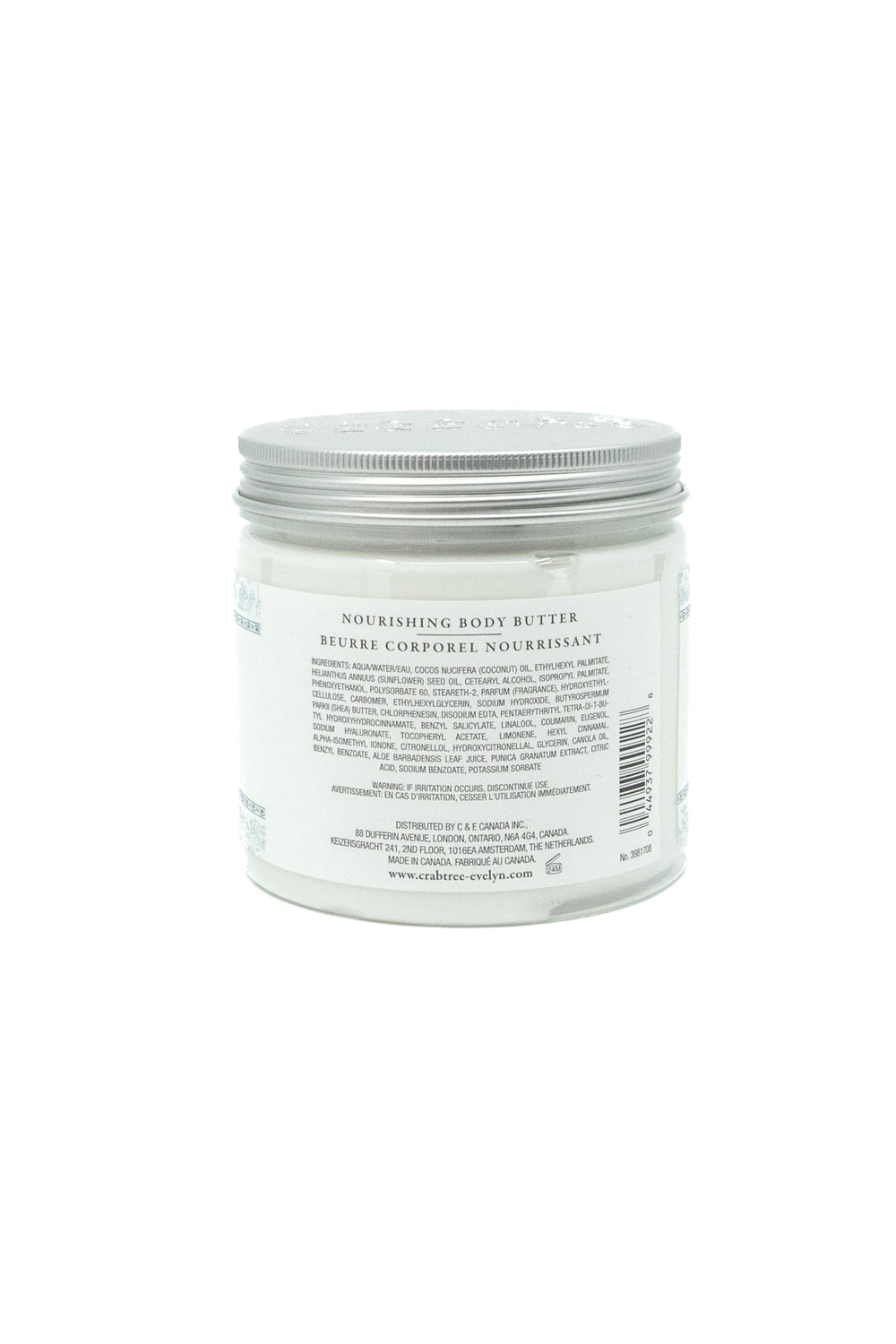 Crabtree & Evelyn Nantucket Briar Body Butter jar on vanity, luxurious moisture for dry areas.