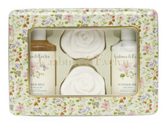 Crabtree & Evelyn Summer Hill gift set tin front view for gifting inspiration