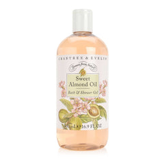 Crabtree & Evelyn Sweet Almond Bath Gel bottle for gentle cleansing and skin conditioning.