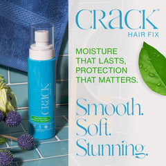 Crack Hair Fix Mist Spray applied to hair for quick refresh and manageability.