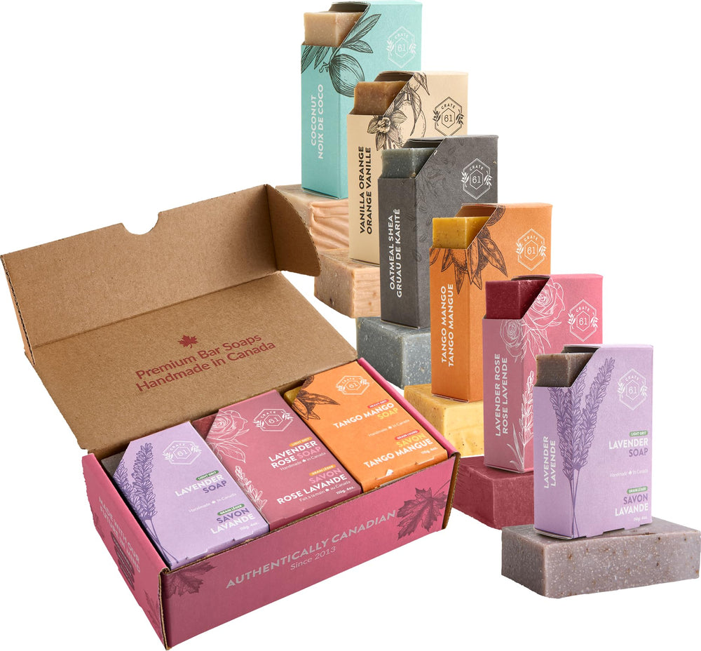 Crate 61 Organics handmade in Canada soap bar with premium essential oils.