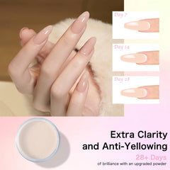 Creaglam Autumn Blonde acrylic powder jar for natural-looking nails.