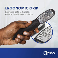 Credo Smart Cutter works on dry feet for versatile exfoliation.