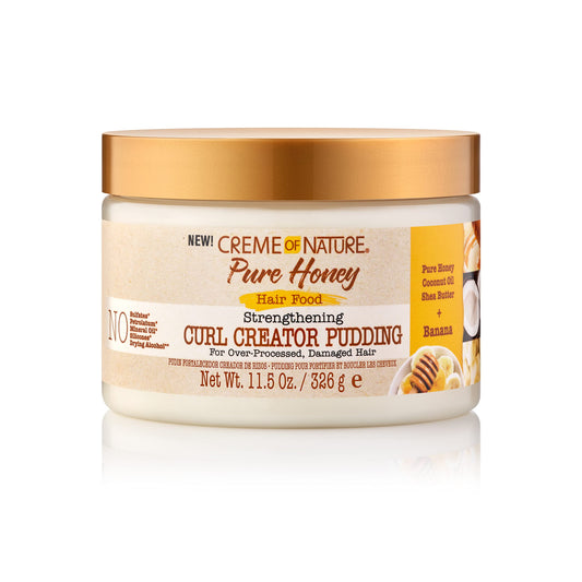 Creme of Nature Pure Honey Banana Hair Food bottle delivering nourishing moisture.