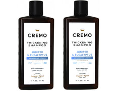 Cremo Barber Grade juniper eucalyptus shampoo bottle boosts volume