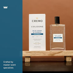 Cremo Blue Cedar & Cypress box packaging is premium and gift-ready